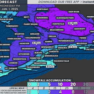 2025年新年天气展望：雪暴将席卷安大略省部分地区
